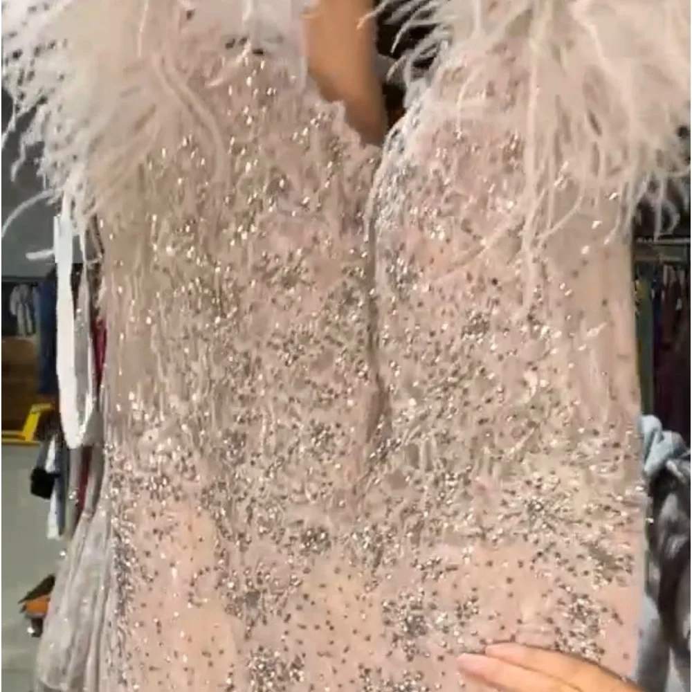 ✔️#86B BNWT MAC DUGGAL FEATHERED CRYSTAL EMBELLISHED SLEEVELESS GOWN … - Picture 10 of 12